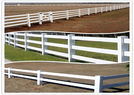 4 Rails Eco-Friendly Heavy-Duty UV-Resistant PVC Horse Fence