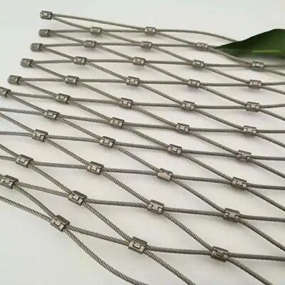 SS316 तार रस्सी जाल लचीला स्टेनलेस स्टील केबल वेबनेट एक्स झुकाव रस्सी जाल