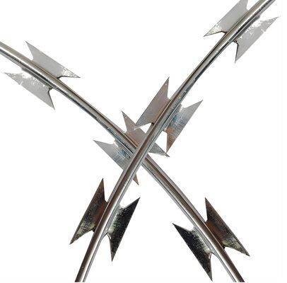 High Tensile Strength Hot Dipped Galvanized Razor Barbed Wire Concertina Coils 450mm Diameter