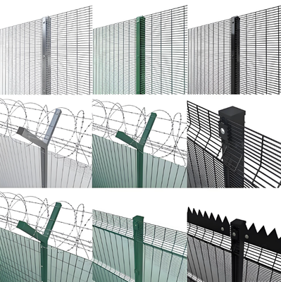 2.4m High 4mm Wire Anti-Climb Security Fence Panel with Hot Dip Galvanized Protection